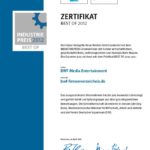 Zertifikat IndustriePreisBWF